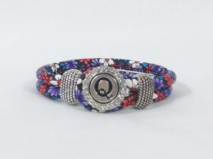Purple, Red, White and Blue Floral Bracelet