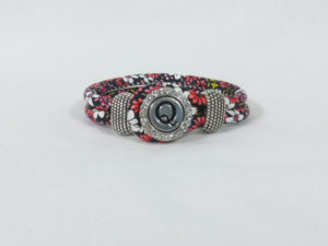 Red, White, Yellow, and Pink Floral Bracelet