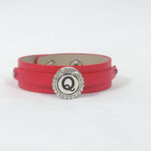 Red Leather Snap Bracelet