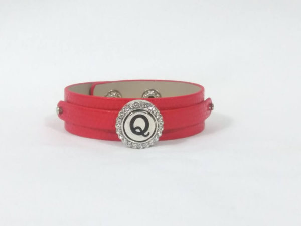 Red Leather Snap Bracelet