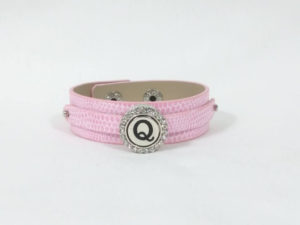 Light Pink Leather Snap Bracelet