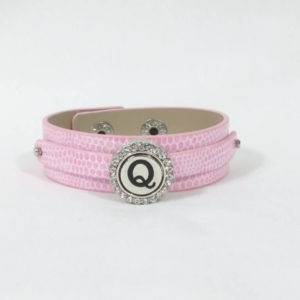 Light Pink Leather Snap Bracelet