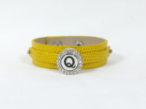 Yellow Leather Snap Bracelet