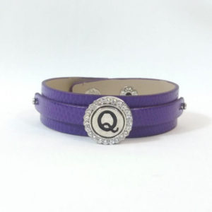 Purple Leather Snap Bracelet