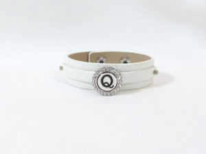 White Leather Snap Bracelet