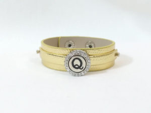 Golden Leather Snap Bracelet