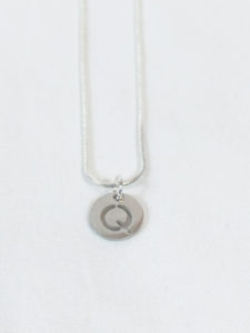 Stamped Q Charm Necklace