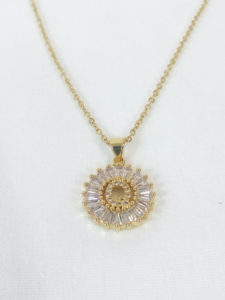 Micropave Golden Letter Q Necklace