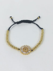 Golden Beaded Bracelet with Nylon Cord