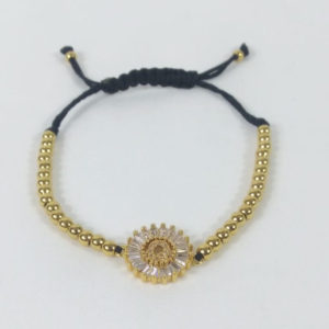 Golden Beaded Bracelet with Nylon Cord