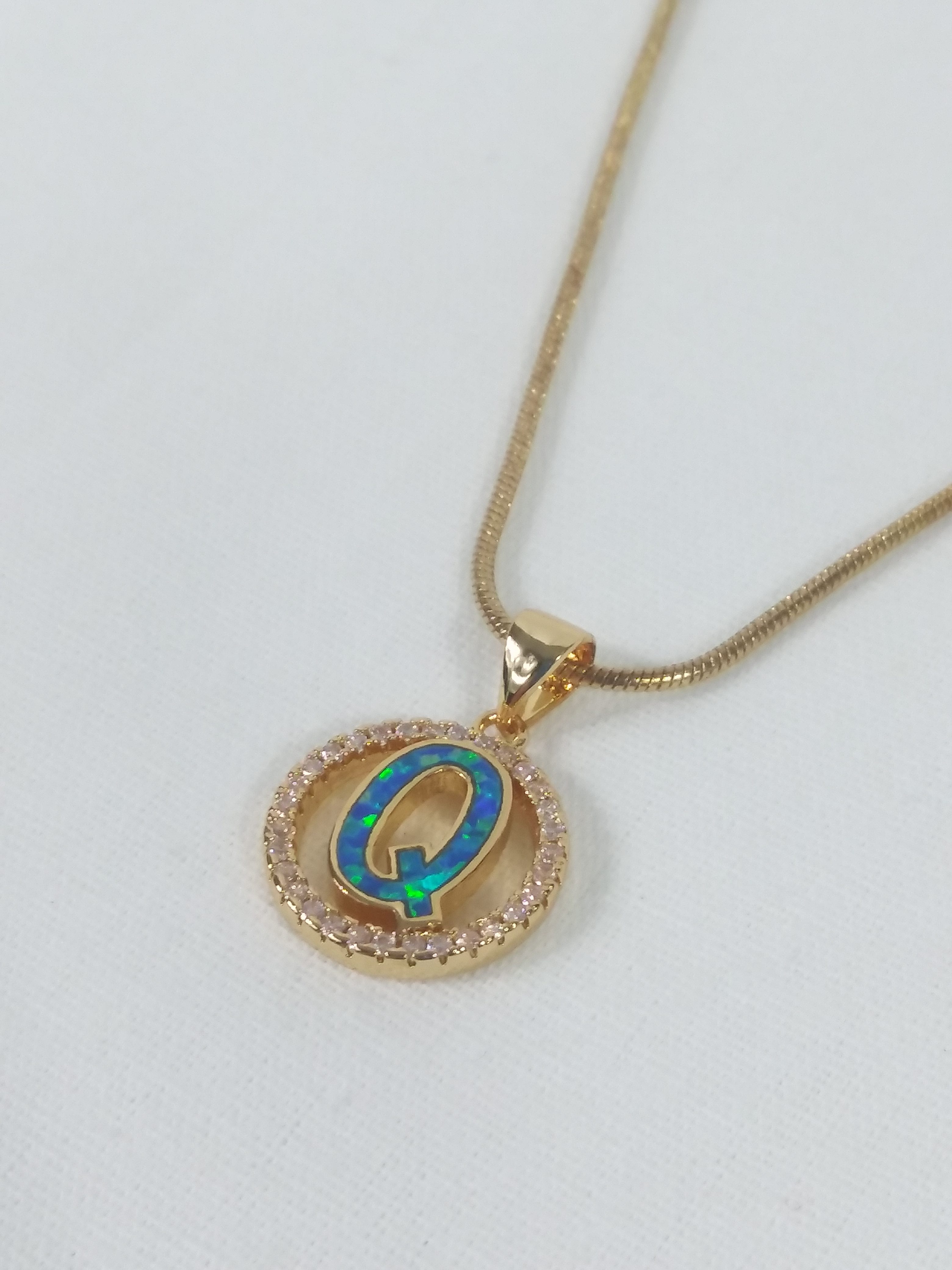 Blue Opal Necklace Pendant (Synthetic) – Q-Anon Jewelry