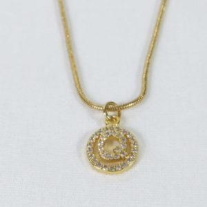 Clear Golden Letter Q Pendant