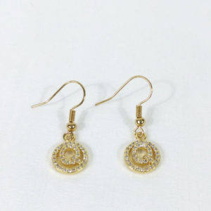 Clear Golden Letter Q Earrings