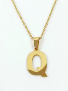 Golden Letter Q Pendant Necklace