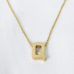 Golden Letter Q Necklace