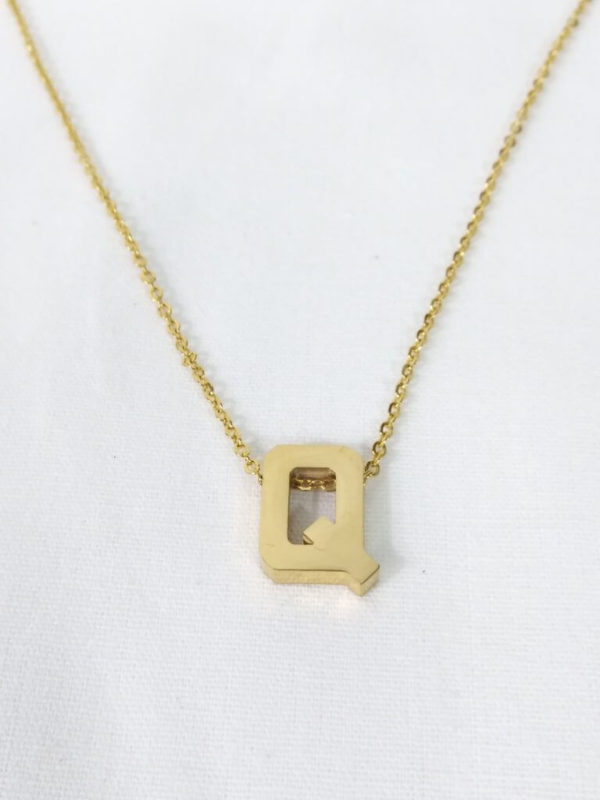 Golden Letter Q Necklace