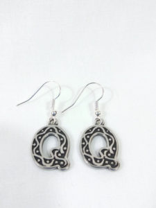 Silver and Black Q Designed Earrings