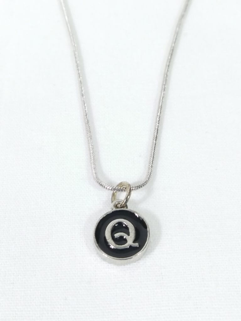 Black Enamel Letter Q Pendant – Q-Anon Jewelry