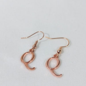 Rose Gold Letter Q Earrings