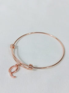 Rose Gold Letter Q Bangle