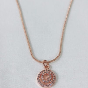 Small Rose Gold Letter Q Necklace