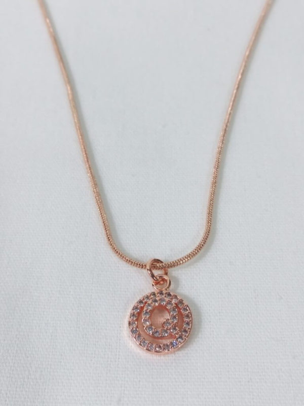 Small Rose Gold Letter Q Necklace