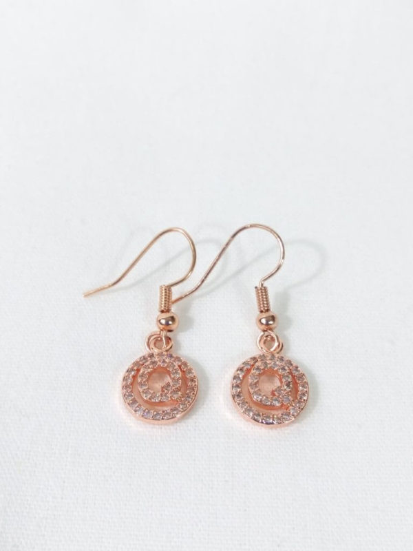 Small Rose Gold Letter Q Earrings