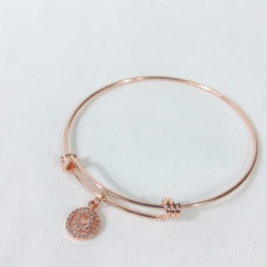 Small Rose Gold Letter Q Bangle