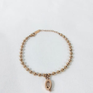 Rose Gold Ball Chain Q Bracelet