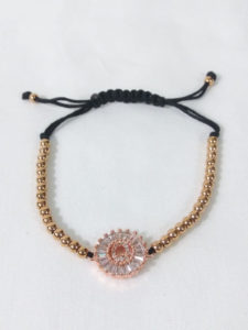 Rose Gold Beaded Bracelet with Nylon Cord