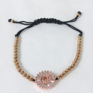 Rose Gold Beaded Bracelet with Nylon Cord