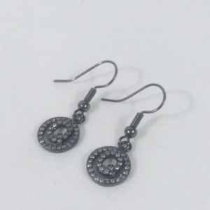 Small Gunmetal Letter Q Earrings