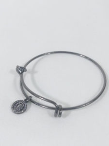 Small Gunmetal Letter Q Bangle