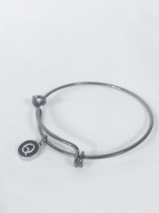 Black Enamel Letter Q Bangle