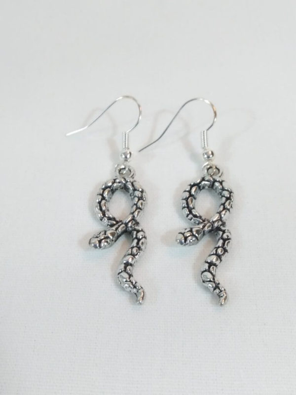 Antique Silver Snake Earrings