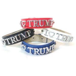 Red, White, Blue and Black Leather Snap Bracelet