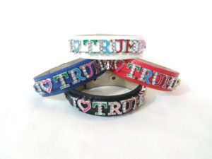 Red, White, Blue and Black Leather Snap Bracelet