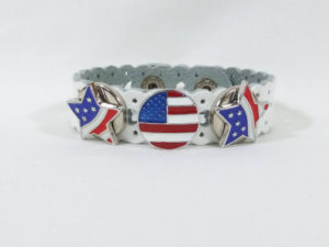 Round American Flag Spinner Bracelet