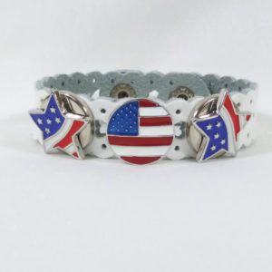 Round American Flag Spinner Bracelet