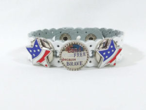 Land of the Free Because of the Brave Flag Spinner Bracelet