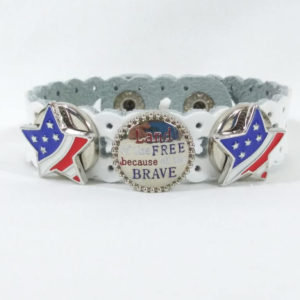 Land of the Free Because of the Brave Flag Spinner Bracelet