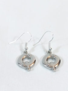 Stainless Steel Q Charm Earrings