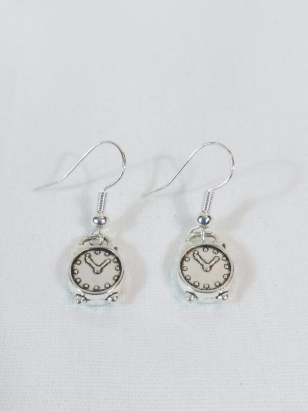 Antique Silver Alarm Clock Earrings