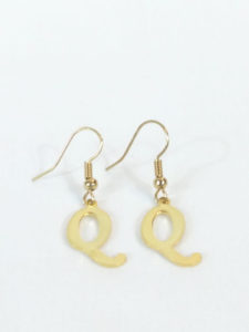 Stainless Steel Golden Letter Q Earrings