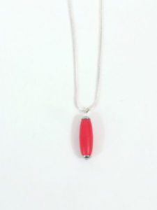 Silver Snake Chain Red Pill Pendant