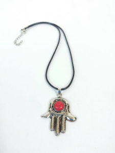 Large Red Pill Hand Necklace