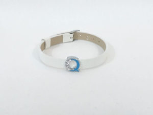 White Watch Band Strap, Blue Q