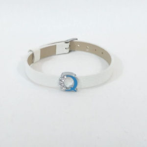 White Watch Band Strap, Blue Q